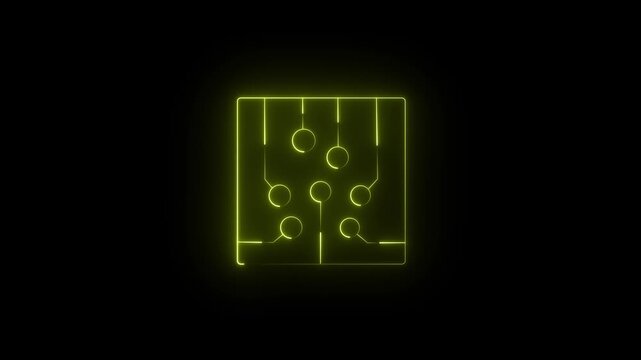 Neon Glowing Circuit Icon Animation Video for Cutting-Edge Digital Technology, Innovation, Futuristic Motion Graphics, and High-Tech Visual Effects