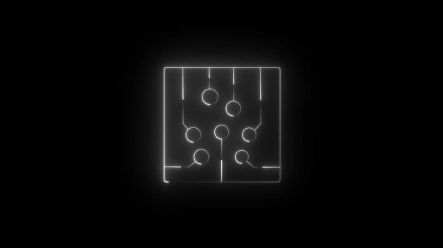 Neon Glowing Circuit Icon Animation Video for Cutting-Edge Digital Technology, Innovation, Futuristic Motion Graphics, and High-Tech Visual Effects