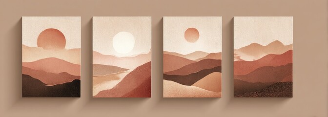 Abstract landscape art set (1)