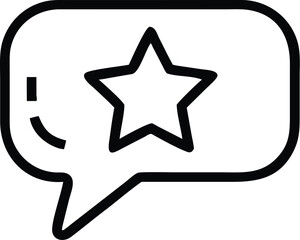 Favorite comment speech bubble icon with star and text lines