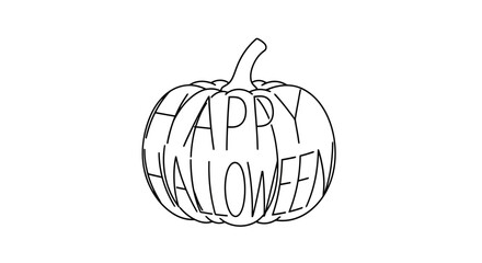 Obraz premium Minimalist Halloween Pumpkin Outline with 
