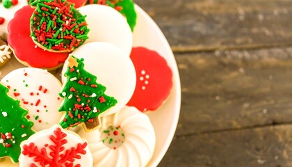Obraz premium Festive Christmas cookies on a plate