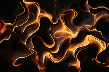 Abstract swirling flames on dark background