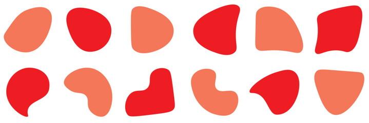 Random blob circles silhouette icon set. An arrangement of black organic shapes. Isolated on a white background.