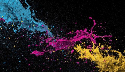 Abstract paint splashes in vibrant colors (1)