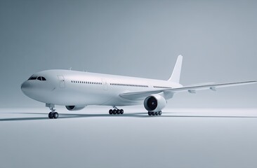 Obraz premium White airplane on plain background (1)