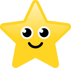 cartoon vector of stars with happy expressions