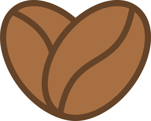 love shaped coffee icon vector