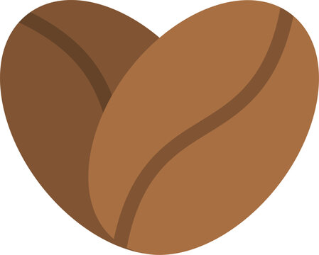 love shaped coffee icon vector
