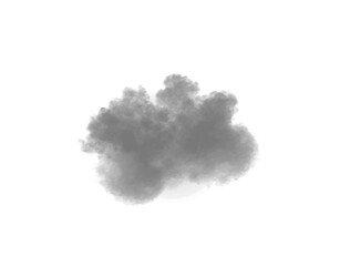 Black cloud isolated on transparent white background. PNG cloud. Dark storm cloud 3D rendering. Clip art, cut out, Design elements