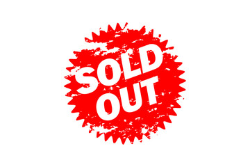 SOLD OUT - SOLD OUT on zig-zag edged red object 
