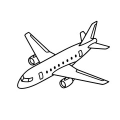 Airplane commercial passenger jet aviation outline drawing