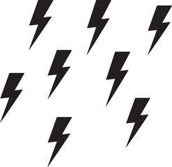 Lightning Bolt Silhouette Isolated Transparent Background Energy Sky