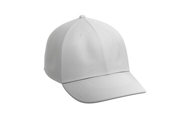 Blank White Baseball Cap Mockup Isolated on Transparent Background