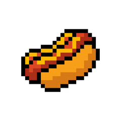 8-Bit Pixel Art Hotdog Icon