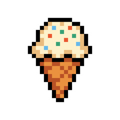 8Bit Pixel Art Ice Cream Icon