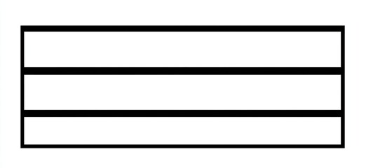 Three horizontal black lines within a rectangle