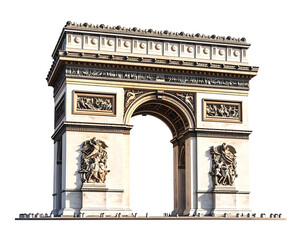 Fototapeta premium Iconic Parisian triumphal arch, detailed facade (1)