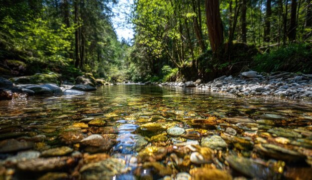 Crystal-clear mountain stream - Powered by Adobe