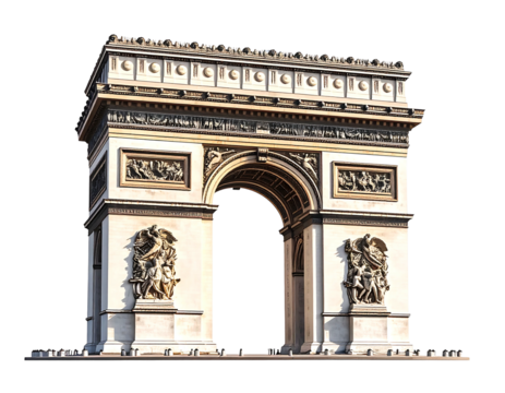 Iconic Parisian triumphal arch, detailed facade (1)