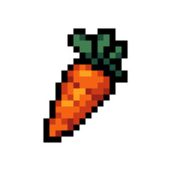 8-Bit Pixel Art Carrot Icon