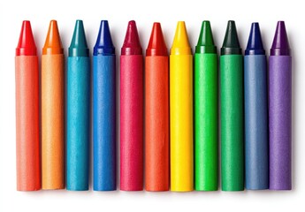 Row of colorful crayons (9)