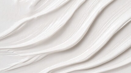 Abstract close-up of flowing white paint with smooth, wavy textures and soft gradients.