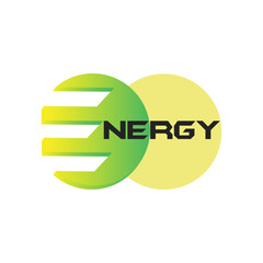 Letter E 3d logo design template for Energy