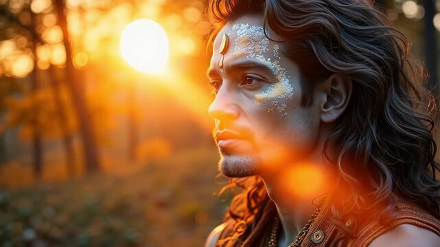 Radiant Lord Chandra Video: Experience the Divine Glow of Hinduism with Stunning 4K Sun Flare Background, Perfect for Spiritual Content and Meditation