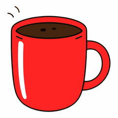 Red Coffee Mug Illustration