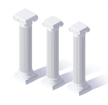 Three isometric classical columns