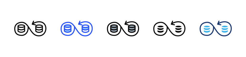 Data Synchronization Icon Collection With Multiple Styles