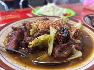 Lamb gongso with cabbage and savory gravy  