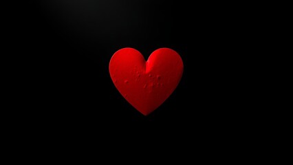 Red heart shape against a dark textured background, conveying deep emotional resonance.