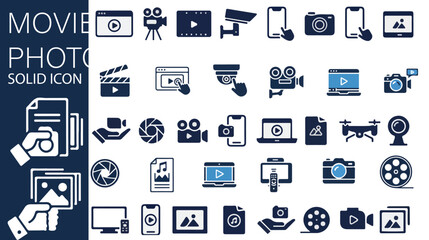 Cinema and Photography Solid Icons | SVG & PNG Vector Set