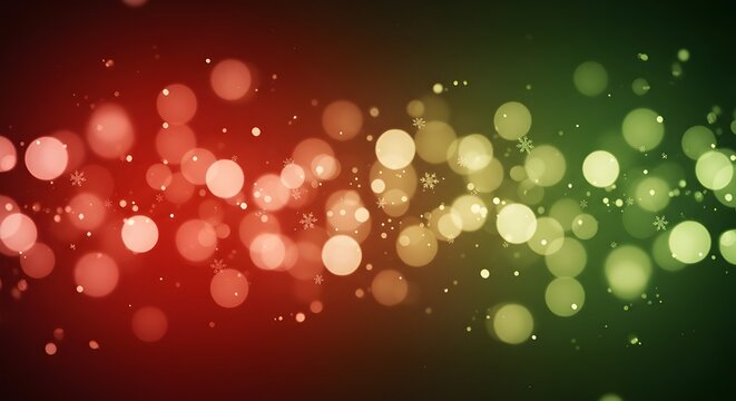 An abstract Christmas background with shiny red and pink bokeh circles glowing with bright, holiday lights
