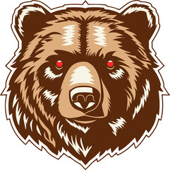The Bold Bear Face Design