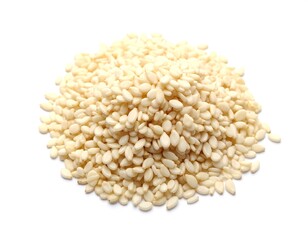 Pile of pale beige sesame seeds