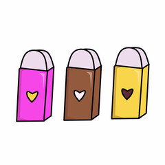 Vector Art Vector Pencil Erasers with various sizes and colors for school and academic education themes