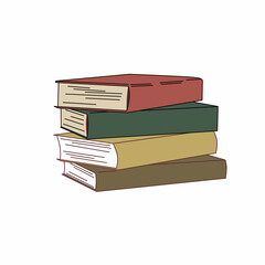 stack of books, The art group vector is four books with attractive colors for educational and teaching themes as well as academic