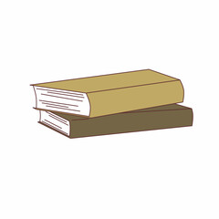 stack of old books isolated, Vector Art Two Old Books that Piled up for Educational and Education Themes