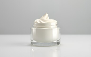 Moisturizer in glass jar. High quality