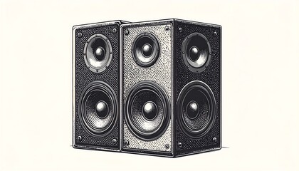 Two vintage-style stereo speakers