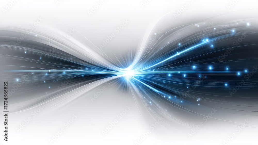 Aufkleber dynamic flow, abstract blue and white lines in motion background design for modern projects