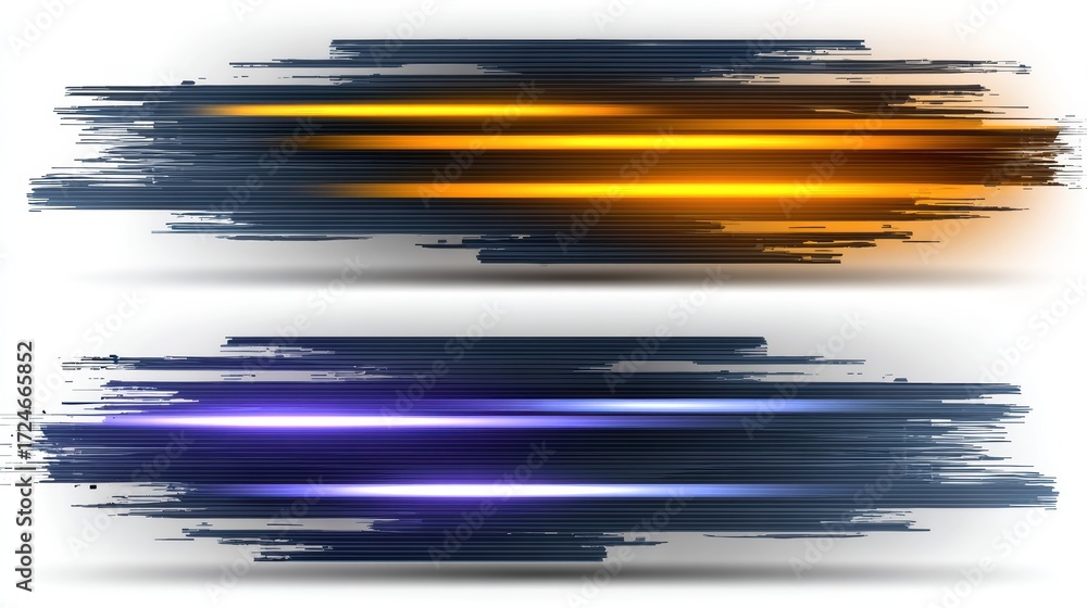 Poster dynamic abstract brush strokes set, a collection for creative design and artistic expression