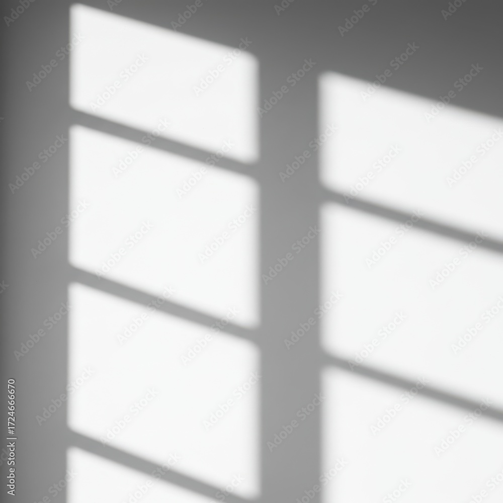 Canvas Prints window light creates a geometric shadow pattern on a white wall