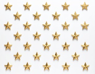 Uniform pattern of gold stars. Even rows & columns on a crisp white backdrop create a clean & modern design, evoking celebration or achievement
