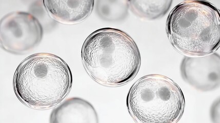 Close-up view of human embryos in a laboratory setting, showcasing early stages of cellular development.