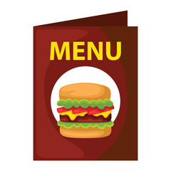 Menu with hamburger illustration