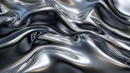 Abstract Chromatic Flow: Molten Mercury Texture
